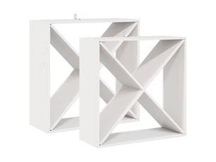 Lot de 2 étagères à vin, casier à bouteilles blanc 62 x 25 x 62 cm pin massif cf41304