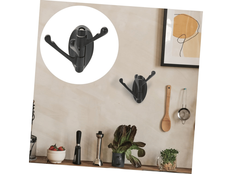  Crochet pivotant en métal, pivotant à trois bras, mural pour serviettes, adapté pour suspendre manteaux, chapeaux et sacs, noir Pws0000 - Conforama E