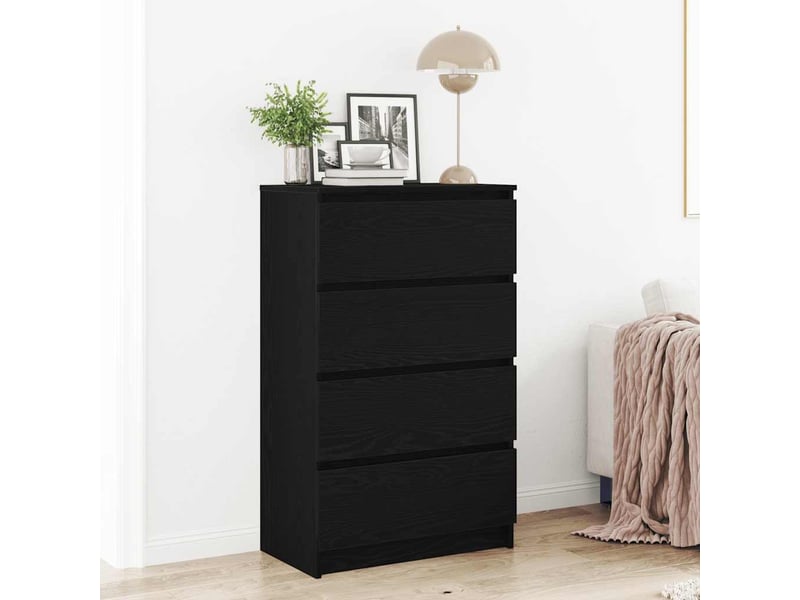  Buffet - bahut - meuble de rangement chêne noir 60x35x98,5 cm bois d'ingénierie  - Conforama B
