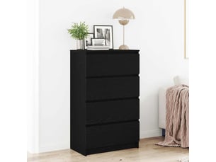 Buffet - bahut - meuble de rangement chêne noir 60x35x98,5 cm bois d'ingénierie
