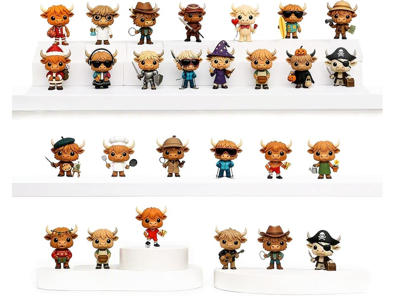  Calendrier de l'avent 2026 highland cow – 24 mini figurines 3d à collectionner-style 3  - Conforama E