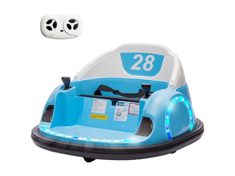  Voiture tamponneuse électrique enfant 12v, rotation à 360°, auto-tamponneuse enfant avec télécommande, bleu  - Conforama B