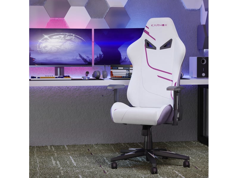  Chaise de jeu ergonomique 54,5x50x132 cm blanche et violette  - Conforama B