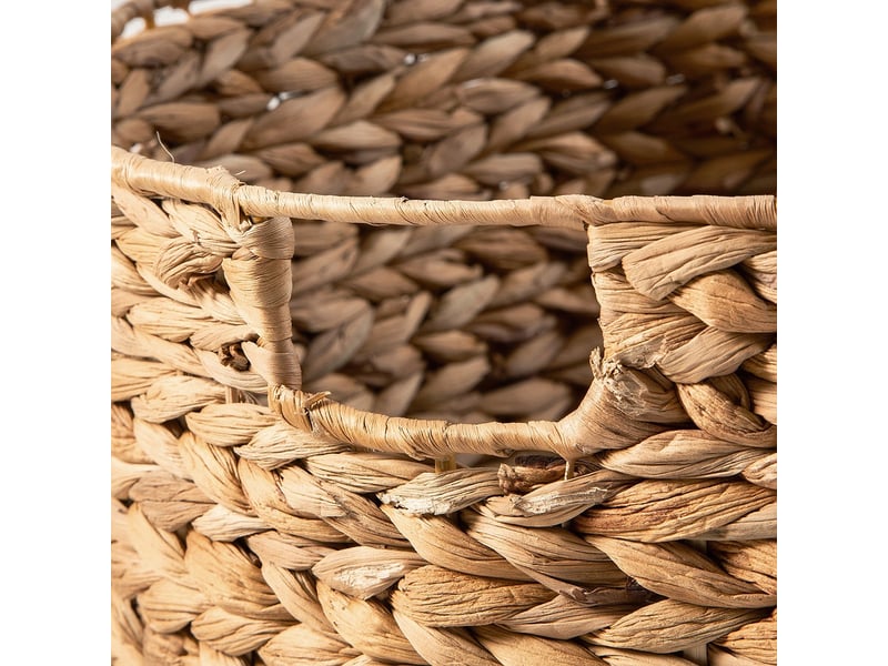  Panier à linge demi-lune en jacinthe d'eau avec couvercle l45 cm - nila  - Conforama D