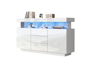 Buffet 2 porte(s) 3 tiroir(s) Qualité haut de gamme - 140 cm coloris blanc