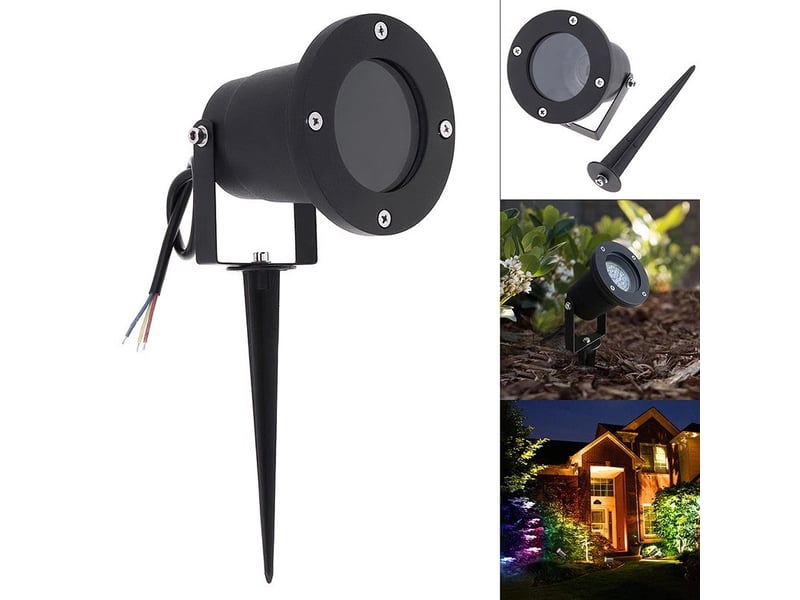  Projecteur extérieur gu10 avec mât – aluminium moulé noir – étanchéité ip65 (lumière chaude HRC0000138TBY - Conforama A