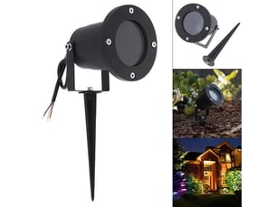 Projecteur extérieur gu10 avec mât – aluminium moulé noir – étanchéité ip65 (lumière chaude