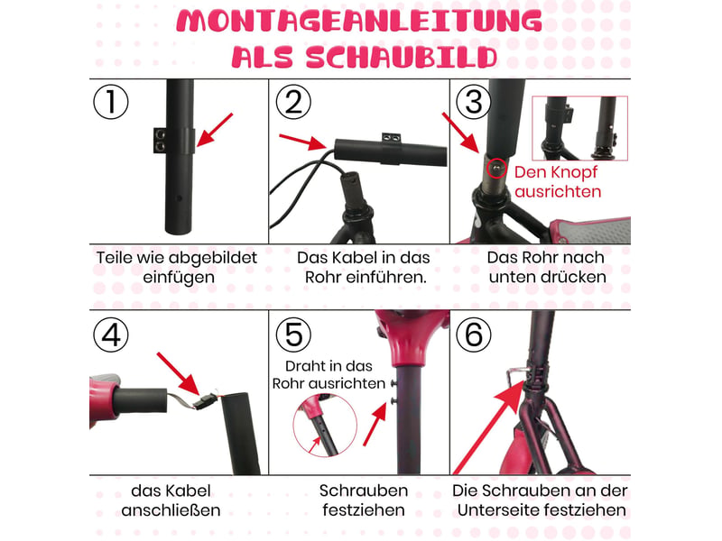  Trottinette électrique enfant rose cityroller 14 kmh, 3 modes vitesse, e-bremse, bluetooth, éclairage led, écran digital  - Conforama D