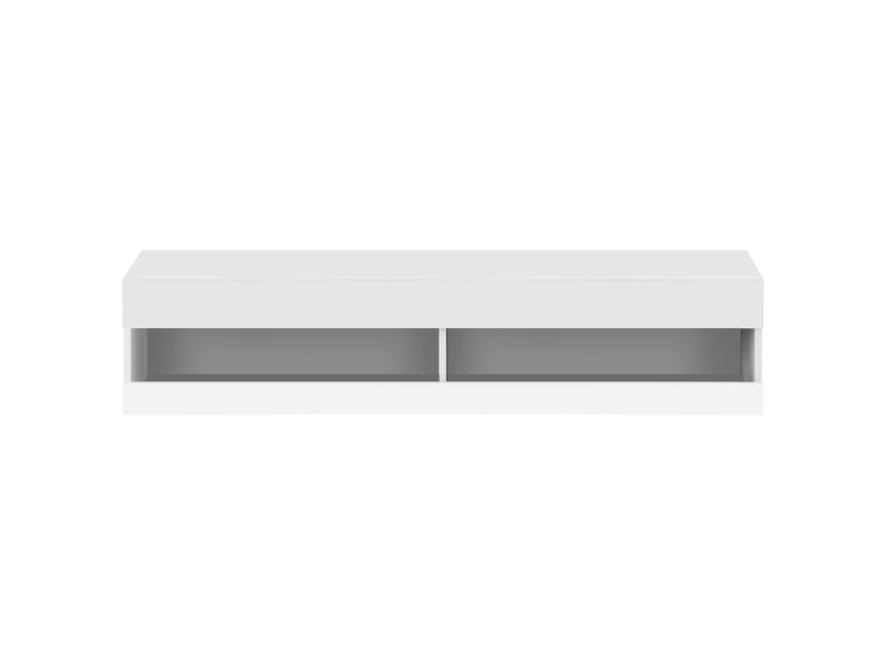  Meuble tv suspendu blanc 140 cm avec éclairage led contrôlé par application - mdf brillant  - Conforama W