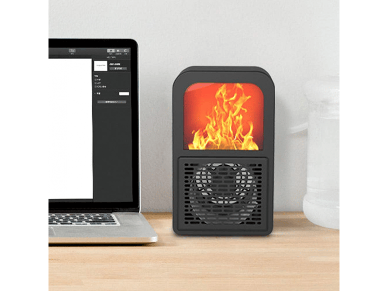  Chauffage 3d pour cheminée domestique de bureau mini chauffage électrique pour cuisinière d'hiver, noir  - Conforama C