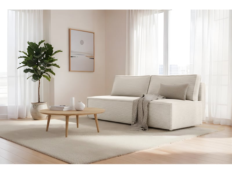  Canapé luna avec fonction couchage, couleur beige  - Conforama B