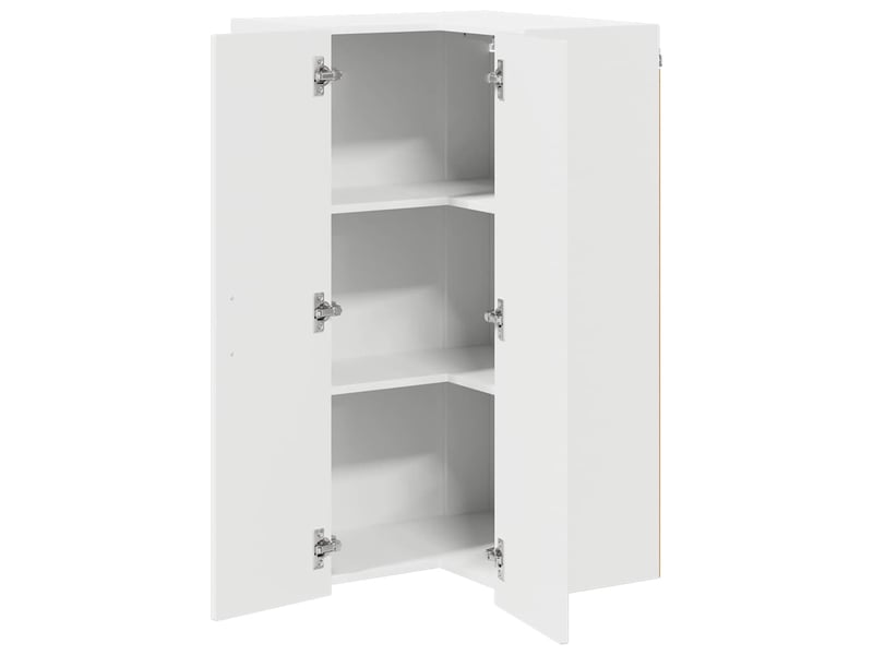 Meuble mural de cuisine, armoire d'angle cuisine lucca blanc brillant 57x57x100cm - Conforama E