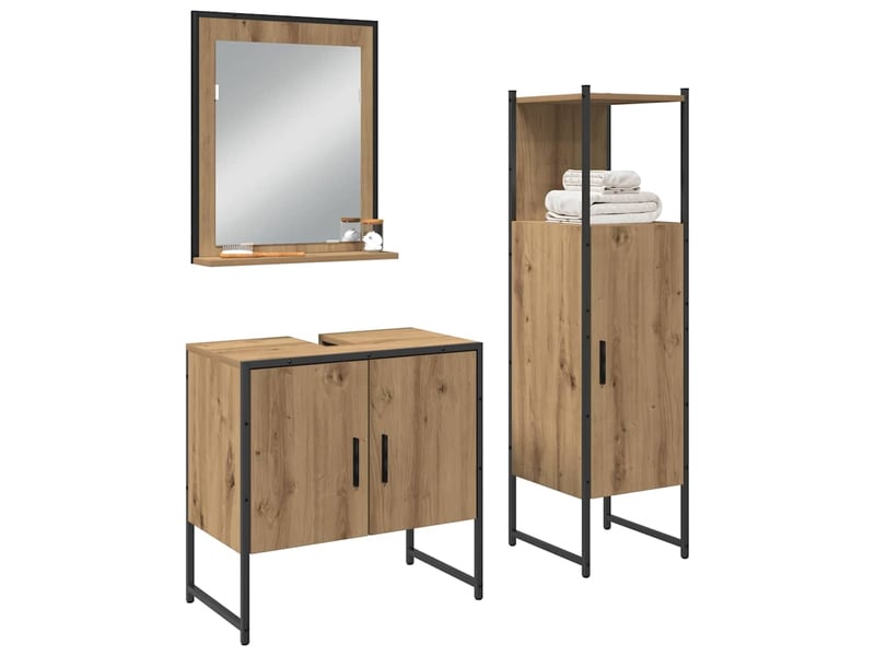  Ensemble de mobilier de salle de bain 3 pc marron cf64396  - Conforama C
