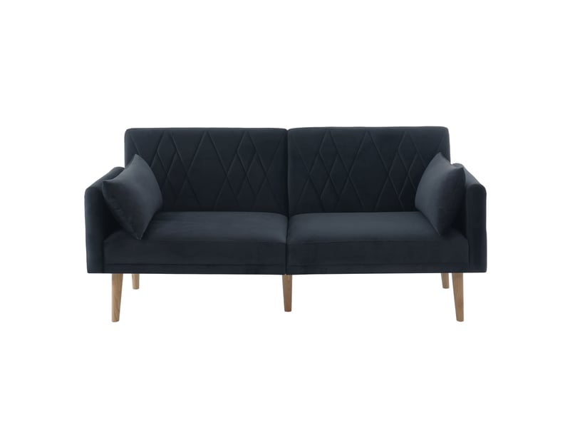  Canapé convertible 2 places en velours noir 180 x 75 x 82 cm N653P9765D - Conforama A