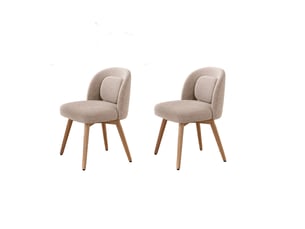 Lot de 2 chaises de salle à manger pivotantes 360° 50.5x47x77.5 cm beige