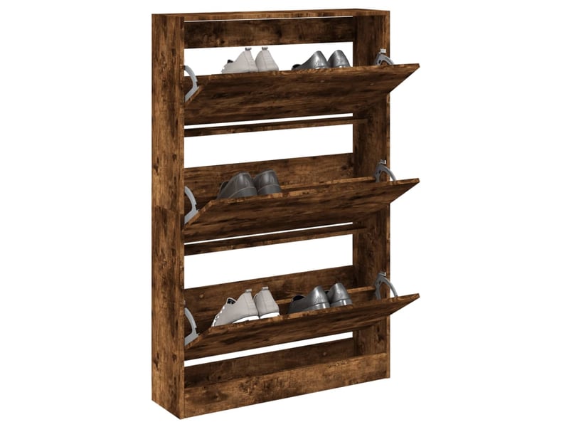  Meuble à chaussure | armoire à chaussures chêne fumé 80x21x125,5 cm bois ingénierie  - Conforama B