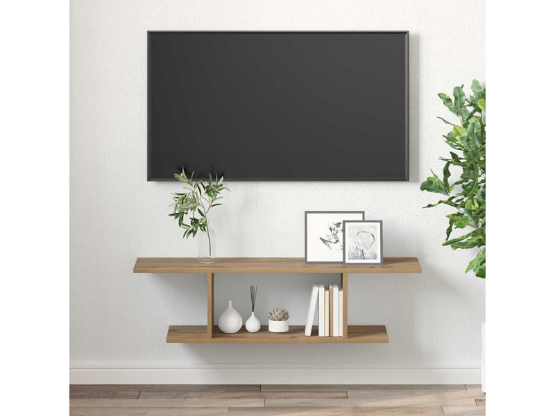  Ensemble meuble tv - banc tv - meuble de rangement 103 x 30 x 26,5 cm marron bois d'ingénierie  - Conforama D