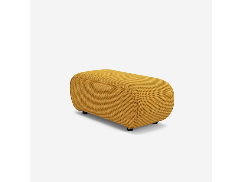 Pouf repose-pieds modulable en velours pour salon moderne gardena - jaune  - Conforama A