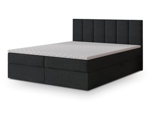Lit avec rangement 140x200 cm <strong>MASSENO</strong>  <strong></strong> coloris noir