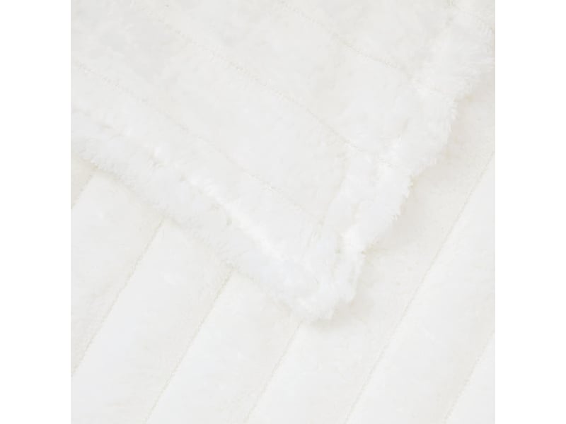  Plaid canapé blanc 150x130 cm 0.45 kg polaire  - Conforama E