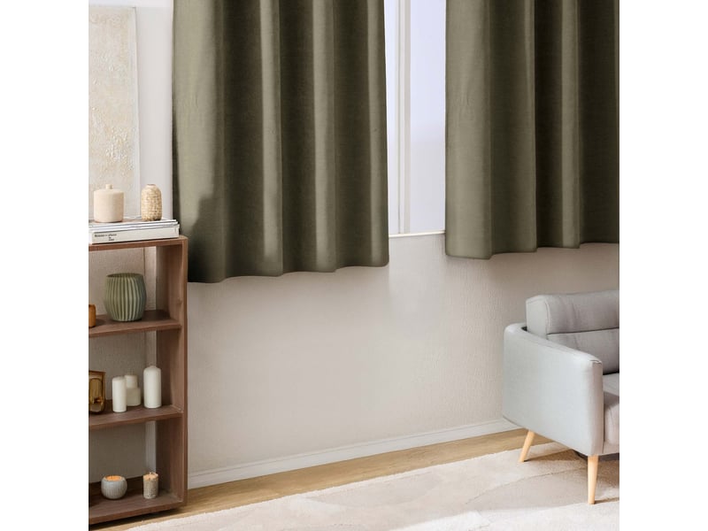 Rideau tamisant à œillets en velours chenille 140x180 cm  - Conforama C