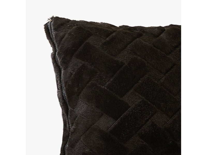  Coussin carré en tissu à motifs noir 43x43 cm  - Conforama C