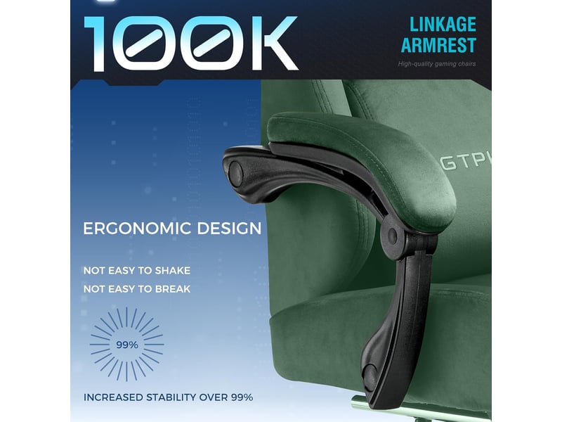  Gtplayer chaise de jeu inclinable à 160° avec repose-pieds 180kg - tissu vert GT829-GE - Conforama C