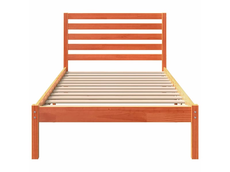  Lit simple- lit adulte -  cadre de lit avec tête de lit brun  100 x 200 cm pin massif  - Conforama D