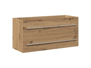 Meuble sous-vasque salle de bain en chêne massif 100x38.5x48cm bois d'ingénierie