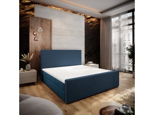 Lit avec rangement 140x200 cm <strong>MASSENO</strong> <strong></strong> coloris bleu