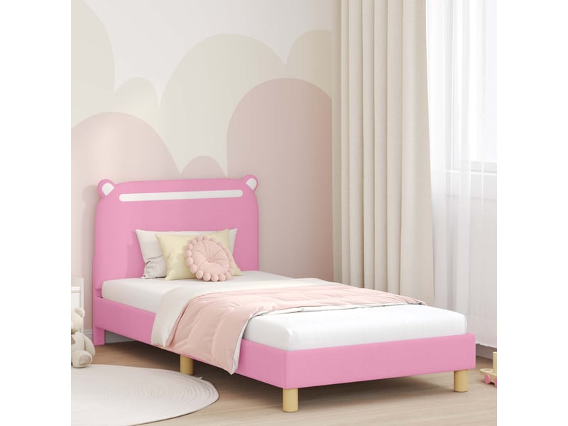  Cadre de lit pour enfants - lit jeune avec tête de lit rose 90 x 190 cm  - Conforama B