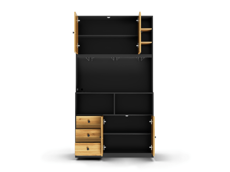  Buffet de cuisine haut 180 cm, meuble rangement cuisine 100x40 cm avec capacité de charge maximale de 50 kg  - Conforama A