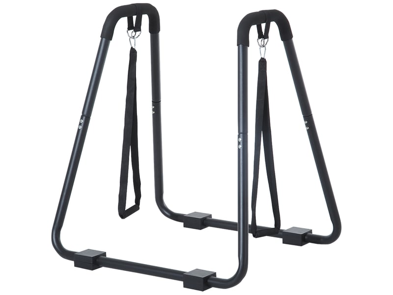  Station de musculation pour dips multifonction noire en acier avec sangle, 90 x 81 x 92,5 cm, charge 120 kg  - Conforama A