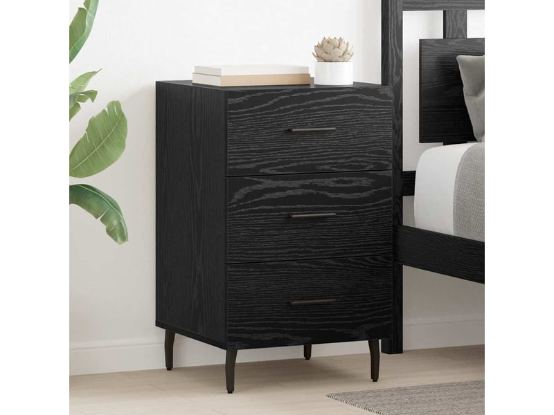  Table de chevet chêne noir 40 x 40 x 66 cm bois d'ingénierie  - Conforama B
