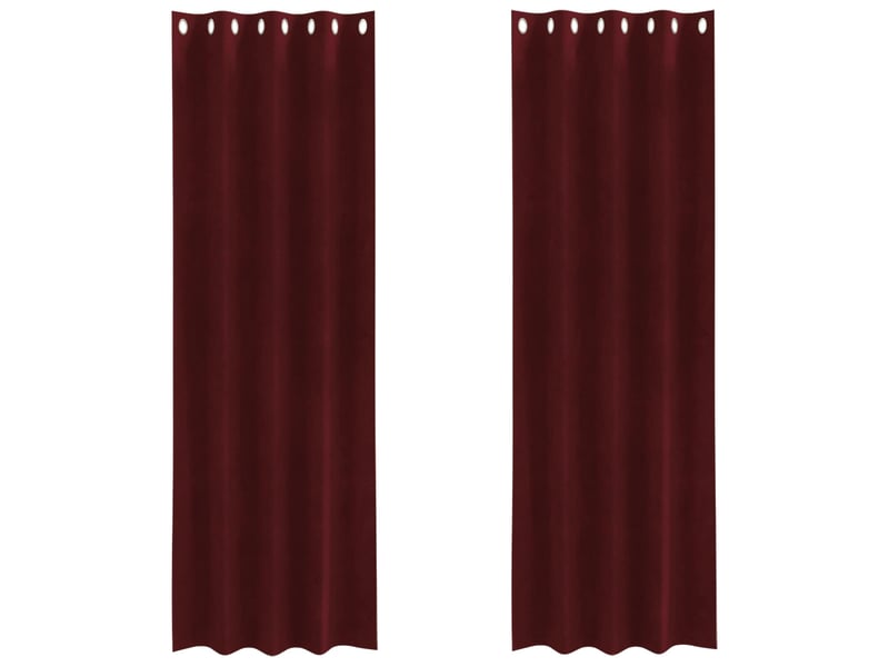  Lot de 2 rideaux, rideaux de fenêtre bordeaux 140 x 225 cm velours cf44008  - Conforama A