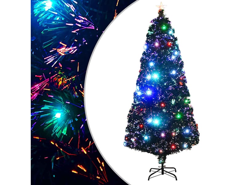 Arbre de noël, décoration de noël pré-éclairé avec support et led 180 cm fibre optique cf61746 - Conforama B