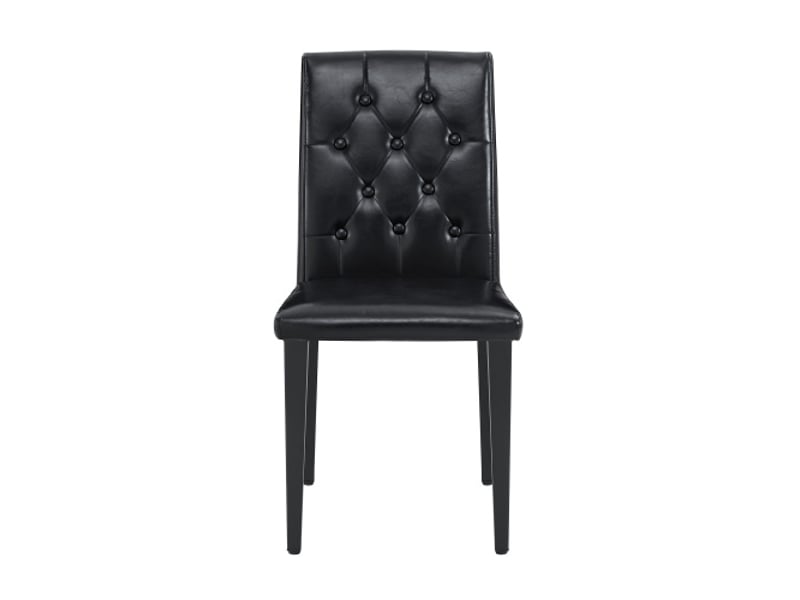  Lot de 4 chaises de salle à manger noires - luxe léger, piètement métal noir, design polyvalent  - Conforama A