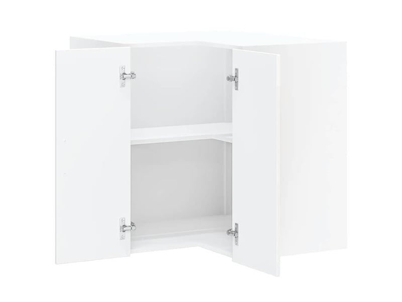  Meuble de rangement, armoire murale d'angle de cuisine kalmar blanc brillant  - Conforama E