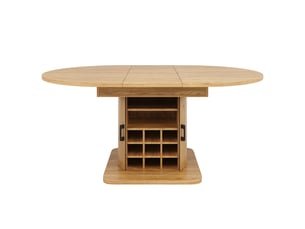 Naturel table à manger extensible avec rangement, design moderne, structure fonctionnelle pour cuisine et salle à manger