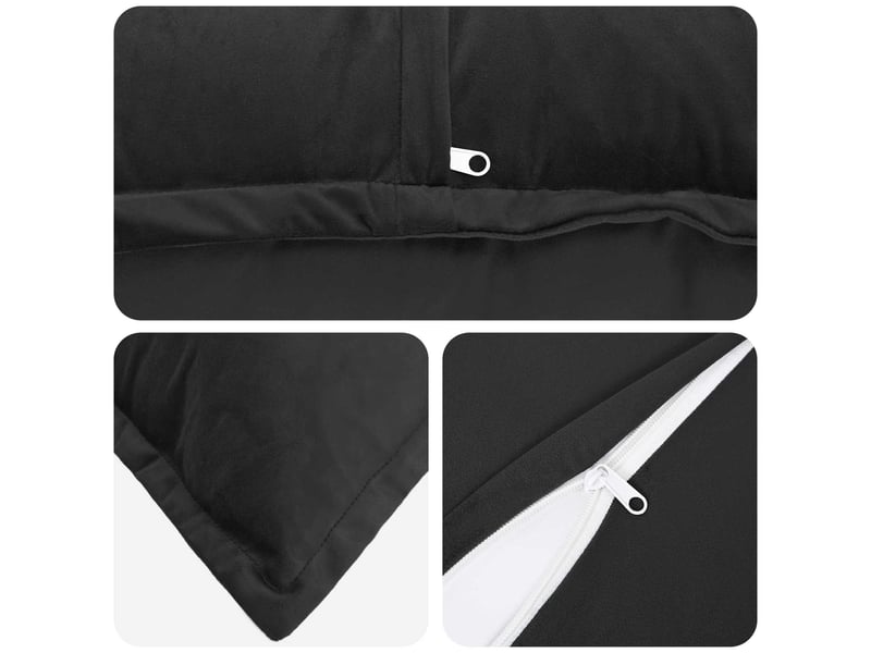  Coussin avec oreiller, coussin décoratifs houten noir 40 x 145 cm fløjl cf51339  - Conforama E