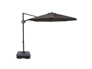 Axi solea parasol déporté rond avec pied de parasol, ø 300 cm, antracitetaupe| parasol de jardin terrasse, toile anti-uv, indice upf 30+ | housse de protection inclus