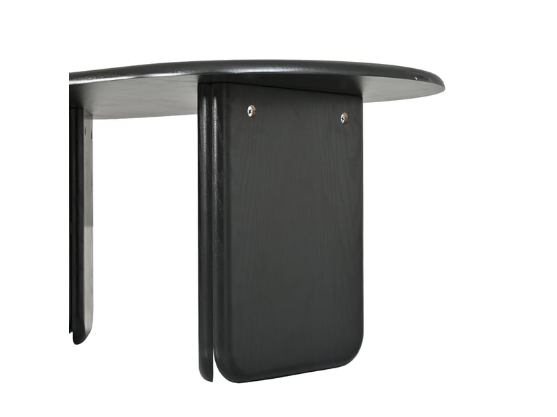  Table basse ovale 99×50×40 cm en mdf noir chicfurn  - Conforama E