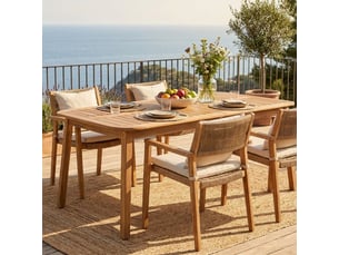 Table extensible en bois d'acacia 160-210x100 danubio