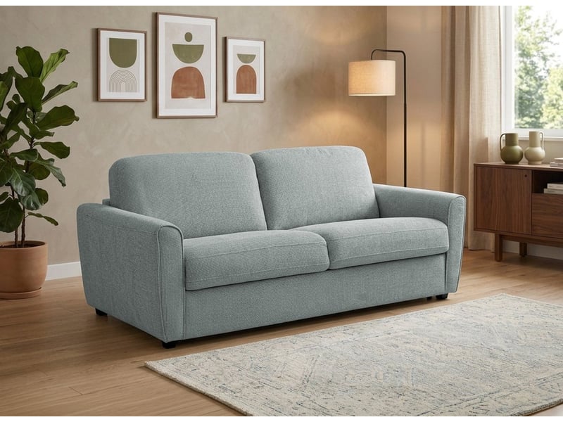  Canapé convertible express 3 places en velours texturé gris kaliana 5278R-3P-GRI - Conforama B