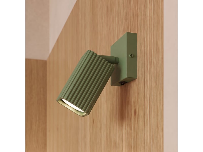  Applique rayo vert olive avec interrupteur aluminium moderne 16x8x16cm SL.3175 - Conforama D