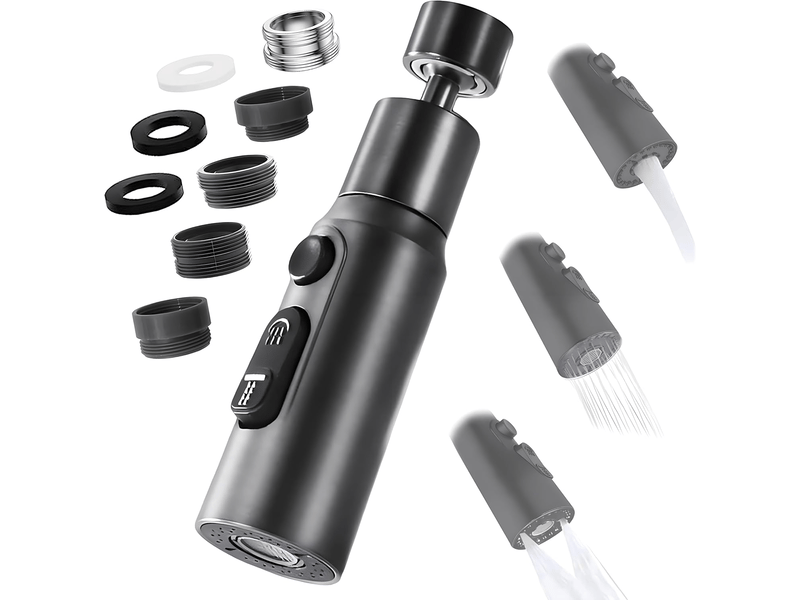  Aérateur de robinet de cuisine rotatif à 360° avec 3 modes de jet – embout économiseur d'eau  - Conforama A