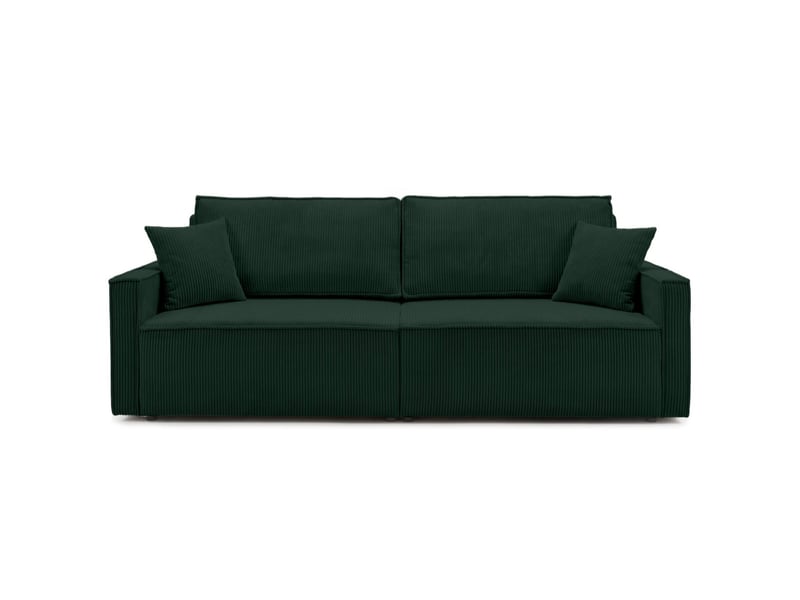 Farah - canapé droit 3 places convertible accoudoirs slim en velours cotelé - Conforama E
