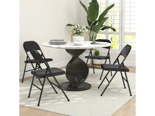 Chaises pliantes lot de 4 avec assise rembourrée - lpospi - dossier textile, métal, bureaurepas - noir