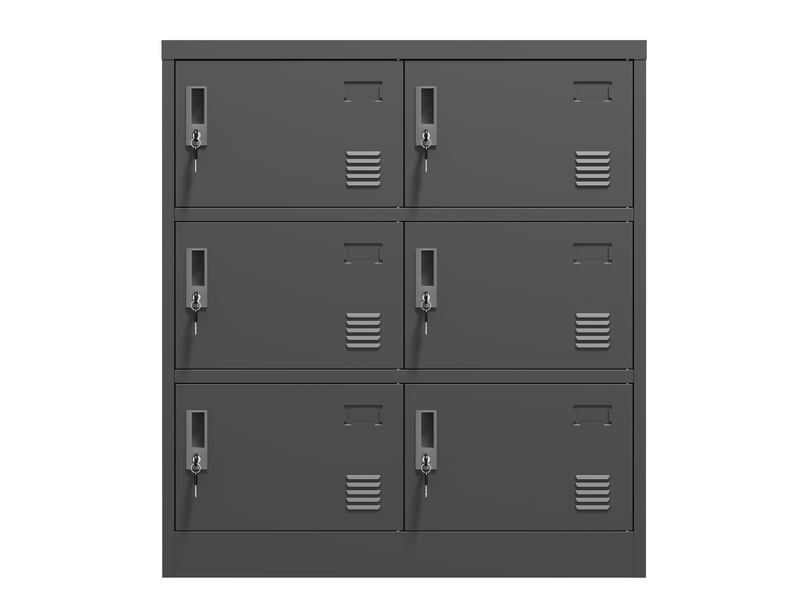  Casier vestiaire métallique 6 portes avec serrures noir 90 x 40 x 100 cm T3237P308945 - Conforama A