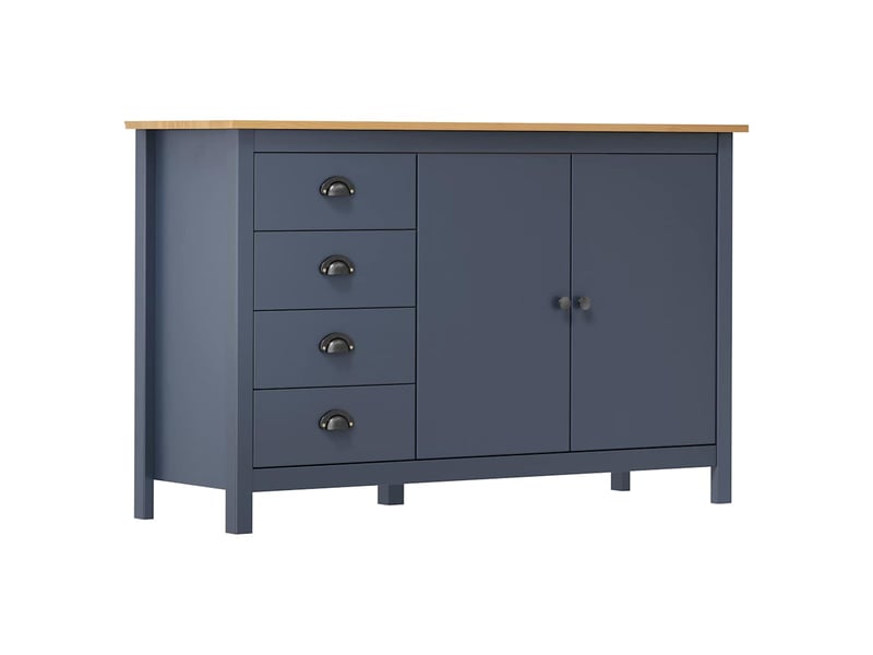  Buffet - bahut - meuble de rangement hill gris 130x40x80 cm bois de pin solide  - Conforama B
